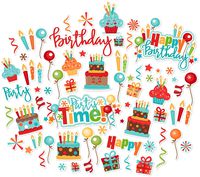 Paper Die Cuts - Birthday - Over 60 Cardstock Scrapbook Die Cuts - by Miss Kate Cuttables
