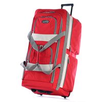 Olympia 8 Pocket Rolling Duffel Bag, Red