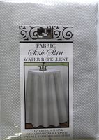 Home Style Fabric Sink Skirt Mosaic Stitch Platinum Silver Grey