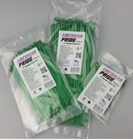 Green Holiday Cable Tie Assortment 3-Pack. 4", 7" & 11" Lengths
