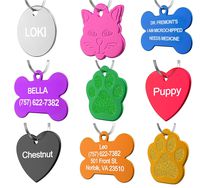 Pet ID Tag Custom for Dog Cat Personalized | Many Shapes and Colors to Choose From | Made in USA | Strong Anodized Aluminum
