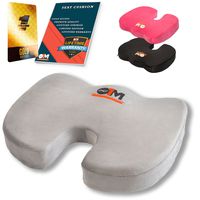 Chair Cushion for Back Pain - Sitting Cushion - Ergonomic Seat Cushion for Office Chair That Protects Your Coccyx/Tailbone, Suitable for Wheelchairs, Sciatic Pain, Airplane Seats, Traveling (Grey)