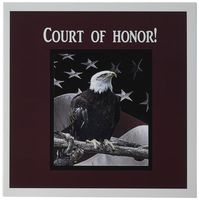 3dRose Greeting Cards, 6 x 6 Inches, Pack of 12, Bald Eagle on Log with American Flag (gc_77333_2)