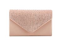 Nodykka Women Evening Envelope Handbag Party Bridal Clutch Purse Shoulder Cross Body Bag (rose gold)