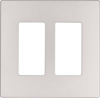 EATON 9522SG Aspire 9522 Decorative Mid Size Screw less Wall Plate, 2 Gang 4-1/2 In L X 4.56 In W 0.08 In T, Granite, Silver