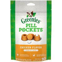 GREENIES PILL POCKETS Tablet Size Natural Dog Treats Chicken Flavor, 3.2 oz. Pack (30 Treats)