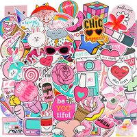 DECYOOL 110 Pcs Girls Cute Laptop Stickers Vinyl Decal for Water Bottle Skateboard Luggage Motorcycle Phone Bicycle Guitar