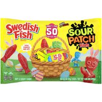 SOUR PATCH KIDS & SWEDISH FISH Easter Chewy Candy Variety Pack - 50 Individual Treat Packs