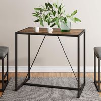 Nathan James Nelson Industrial Dining Table for 2, Small Modern Kitchen or Pub with Metal Legs, Rustic Oak/Black