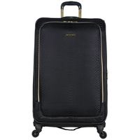 Aimee Kestenberg Women's Parker 28" Jacquard Polyester Expandable 4-Wheel Spinner Checked Luggage, Black