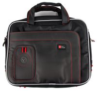 DURAGADGET Black & Red Water Resistant Case with Accessory Storage - Suitable for RCA DRC79982 9-Inch Mobile DVD Player with Additional 9-inch Screen