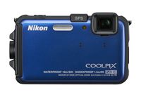 Nikon COOLPIX AW100 16 MP CMOS Waterproof Digital Camera with GPS and Full HD 1080p Video (Blue) (OLD MODEL)