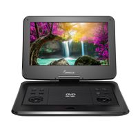 Impecca 13.3 Inch Portable DVD Player, Swivel Screen, 5 Hour Rechargeable Battery, with USB/SD Card Reader, and Deluxe Travel Bag, Black (DVP1330)