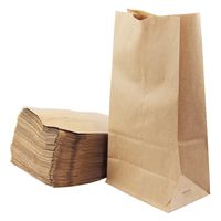 [200 Pack] Kraft Paper Bags 11 x 6 x 3.5" 6 LB Grocery Lunch Retail Shopping Durable Bleached Barrel Sack