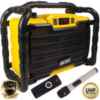 EMB Home PKL490Y PK2 300W Jobsite Water Splash Proof/Shockproof/Dustproof Bluetooth Stereo Rechargeable Power Box Speaker - Perfect for Construction Site/Beach/DJ Party/Shop/Home/Camp