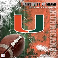 Turner Miami Hurricanes 2016 Team Wall Calendar, September 2015 - December 2016, 12 x 12" (8011806)