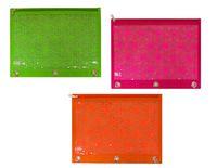 Inkology Daisy Single Compartment Binder Pencil Pouches, 12 Piece Value Set, Color May Vary (04657)