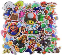 Cartoon Stickers[100pcs], Mario Stickers, Vinyl Sticker for Laptop Water Bottle Guitar Bike Car Motorcycle Bumper Luggage Skateboard Graffiti, Cute Decals, Best Gift for Kids,Children,Teen
