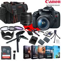 Canon EOS Rebel T7 EF-S 18-55mm Zoom KIT W/Photo Editing Software + Accessory Bundle