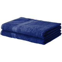 AmazonBasics Fade-Resistant Cotton Bath Sheet Towel - Pack of 2, Navy Blue