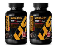 Workout Vitamins for Men - Amino ACIDS 1000MG Complex - Energy and Muscle Mass Strength Boost - bcaas Amino acids - 2 Bottles (200 Capsules)