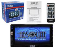 Absolute USA DD-4000AT 7-Inch Double Din Multimedia DVD Player Receiver with Touch Screen System Display and Detachable Front Panel Built-In Analog TV Tuner with SD/USB Slot