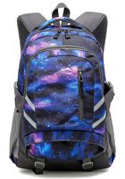 Backpack for School College Student Laptop Bookbag Business with USB Charging Port Night Light Reflective Luggage Chest Straps (Galaxy Type C)