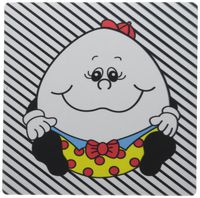 3dRose LLC 8 x 8 x 0.25 Inches Mouse Pad, Humpty Dumpty on Black N White Stripes (mp_109856_1)