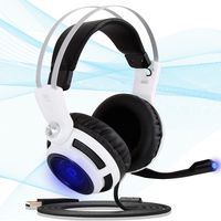 Pyle PC USB Gaming Headset - Professional Gamer USB Stereo Headphones and Microphone for Windows Mac Computer Video Games - Braided Cable and 7.1 Virtual Surround Sound Audio and Mic Set - PGPHONE80