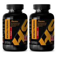 Anti Stress Vitamins - MUCUNA PRURIENS Extract - Nerve Support Formula - 2 Bottles 120 Capsules