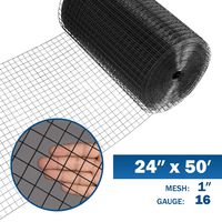 Fencer Wire 16 Gauge Black Vinyl Coated Welded Wire Mesh Size 1 inch by 1 inch (2 ft. x 50 ft.)