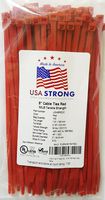 Cable Ties. Standard Duty 7.6 Inch Premium Nylon Wire Management Zip-Ties. 50 LB Tensile Strength USA Strong Cable Ties (100 Pack, Red)