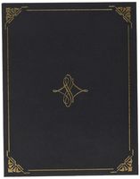 Geographics Black Certificate Cover, Gold Foil, Linen Texture, 8.75" x 11.25", 5/Pack (47840)