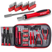 Hi-Spec 38 pcs Electronics Repair Tool Kit - Magnetic Precision Ratcheting Screwdriver & Phillips, Slotted, Torx, Hex and Triwing/Head Bits Set, Lose Nose & Diagonal Pliers, Tweezers Pry Bar in Case