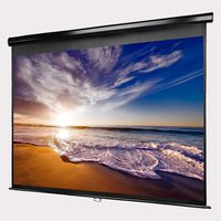 Manual Pull Down Projector Screen - 100 Inch - 4:3 Aspect Ratio - 1.1 Gain - Premium Matte PVC Screen - Lightweight Aluminum Housing - Easy to Install - All Necessary Hardware Included