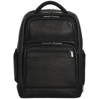 Kenneth Cole Reaction Colombian Leather Dual Compartment 15.6" Laptop Anti-Theft RFID Business Backpack, Black