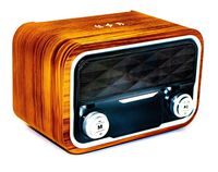 Retro Tech Multi Station - Wireless Charger Bluetooth Alarm Clock - Docking Speaker for iPhone 6, 7, 8, x, and xs - Bedside Phone Charging Dock iPhone/Samsung Plus USB Port, FM Radio Alarm Clocks