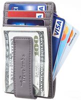 Travelambo Money Clip Front Pocket Wallet Slim Minimalist Wallet RFID Blocking (Type B Vipor Grey)