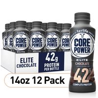 Core Power Elite High Protein Shakes (42g), chocolate, Ready to Drink for Workout Recovery, 14 fl oz Bottles (12 Pack)