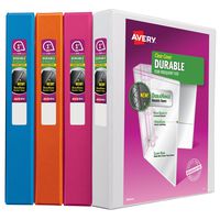 Avery Durable View Binder with 1" Slant Rings, Assorted, Blue, Orange, Pink, 12 Pack (17018)