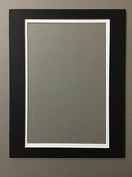 Pack of 5 11x14 Black and White Double Picture Mats Mattes Matting Cut for 8x12 Pictures