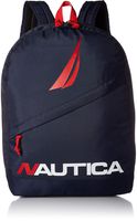 Nautica Men's Diagonal Zip Polyester Resistant Laptop Backpack, Blue), One Size