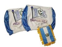 BUNFIREs 3pcs Guatemala Headrest Cover Flag Fits Trucks, Car w/Guatemalan Mini Banner Rear View Mirror