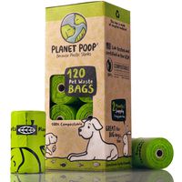 Compostable Dog Poop Bags, Plant-Based Poop Bags for Dogs, Unscented Extra-Long with Handles 9 x 16 Inches Thick Leak Proof Doggy Waste Bag Refills Highest USA Rated D6400 Supports Doggie & Pet Rescue