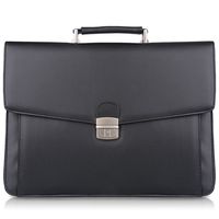 S-ZONE Mens Leather Flapover Briefcase Messenger Bag fit 14 inch Laptop Bag