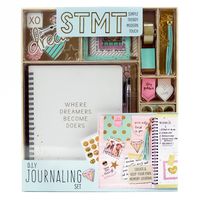 STMT DIY Journaling Set by Horizon Group USA, Personalize & Decorate Your Planner/Organizer/Diary with Stickers,Gems,Glitter Frames,Glitter Clips,Magnetic Bookmarks,Tassel Keychain & More.Pen Included