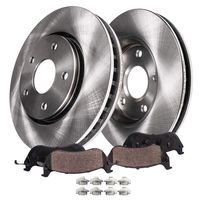Detroit Axle - Pair (2) Rear Disc Brake Kit Rotors w/Ceramic Pads w/Hardware for 2007-2009 Chrysler Aspen - [2004-2009 Dodge Durango] - 2002-2017 Ram 1500