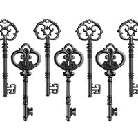 Makhry Mixed 20 Extra Large Gunblack Finish Skeleton Keys Rustic Key for Wedding Decoration Favor(Gunblack)