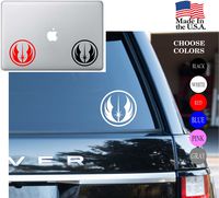 Star Wars Jedi Order Logo Jedi Knight May The Force Be With You Vinyl Decal Sticker - Car Window, Laptop Skin, Wall, Mac (5.5" inches, White)