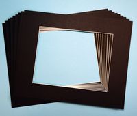 Pack of 10 BLACK 16x20 Picture Mats Matting with White Core Bevel Cut for 11x14 Pictures